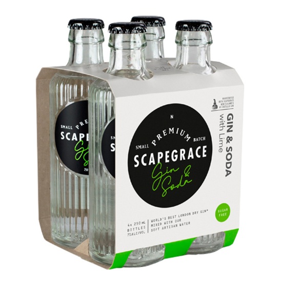 Picture of Scapegrace Gin & Soda Lime 7% Bottles 4x250ml