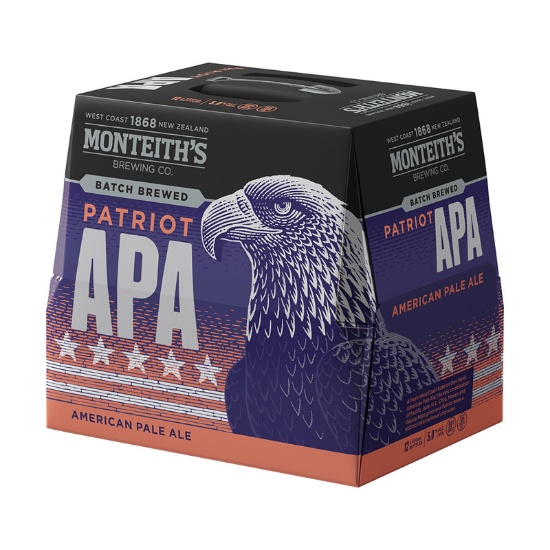 Picture of Monteith's Batch Brewed Patriot APA Bottles 12x330ml