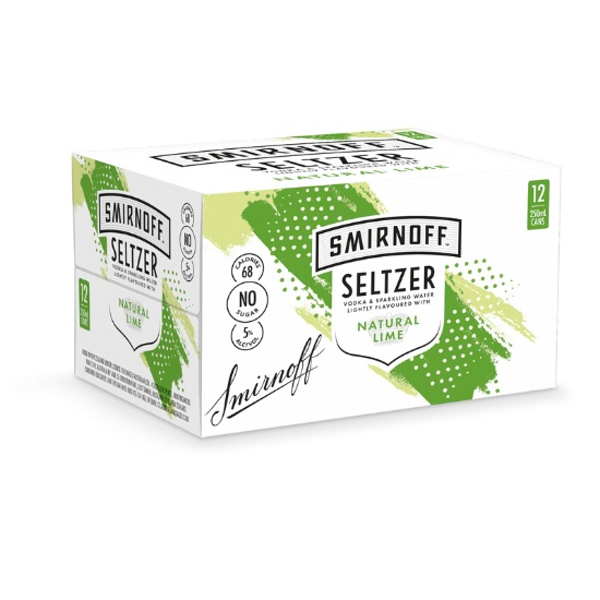 Picture of Smirnoff Seltzer Natural Lime 5% Cans 12x250ml