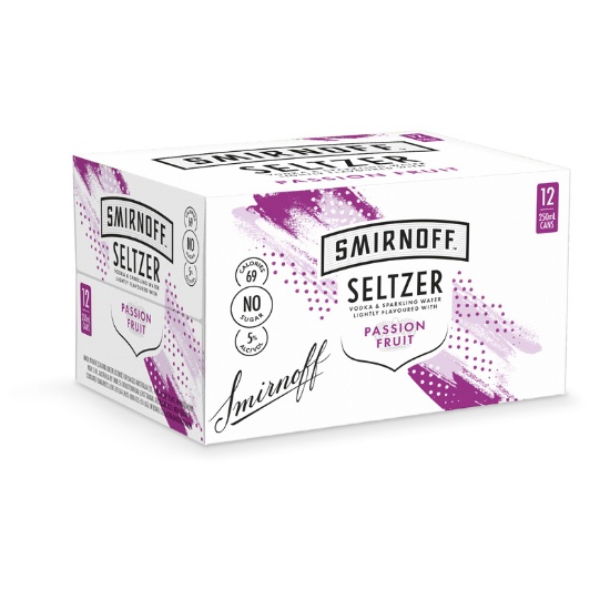 Picture of Smirnoff Seltzer Passion Fruit 5% Cans 12x250ml