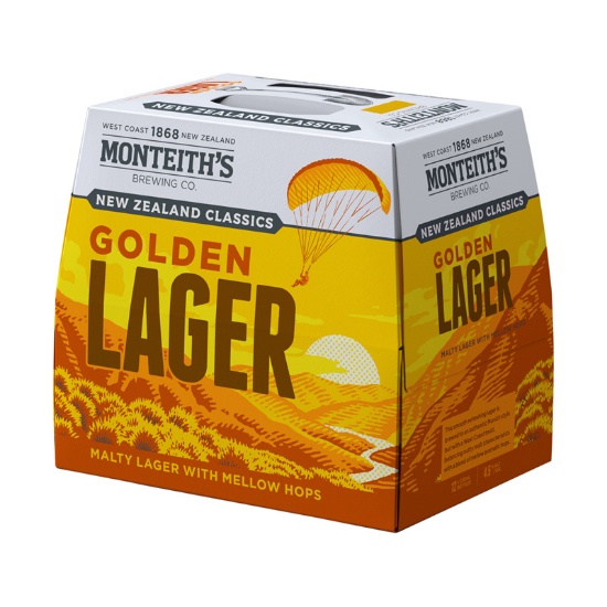 Picture of Monteith's New Zealand Classics Golden Lager Bottles 12x330ml