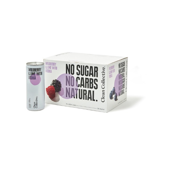 Picture of Clean Collective Wildberry & Lime with Vodka 5% Cans 12x250ml