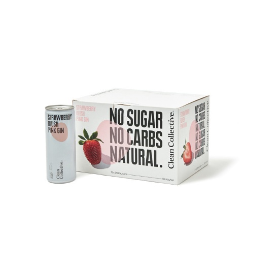 Picture of Clean Collective Strawberry Blush Pink Gin 5% Cans 12x250ml