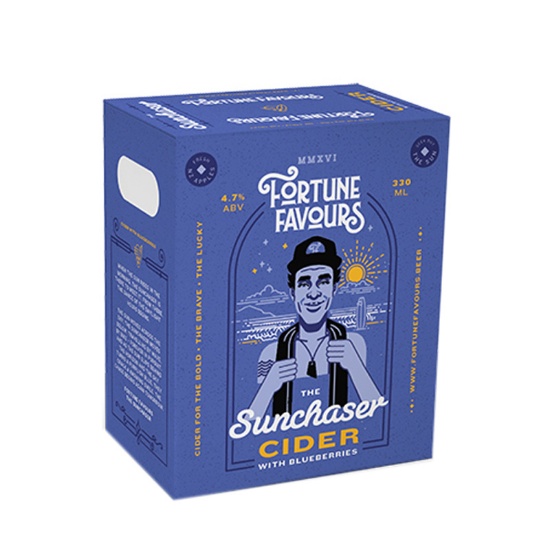 Picture of Fortune Favours The Sunchaser Cider with Blueberries Bottles 6x330ml