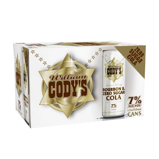 Picture of Cody's & Zero Sugar Cola 7% Cans 12x250ml