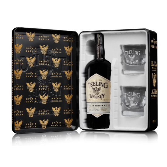 Picture of Teeling Small Batch Irish Whiskey & 2 Glass Black Gift Tin 700ml