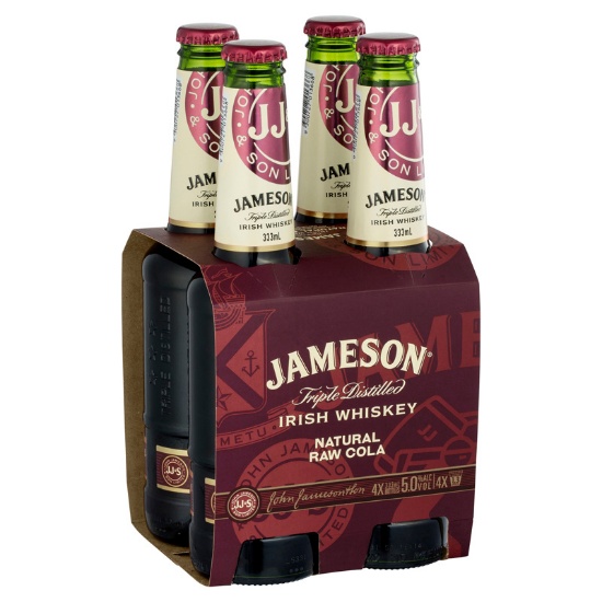 Picture of Jameson Natural Raw Cola 5% Bottles 4x333ml