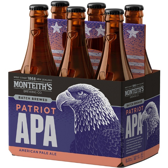 Picture of Monteith's Batch Brewed Patriot APA Bottles 6x330ml