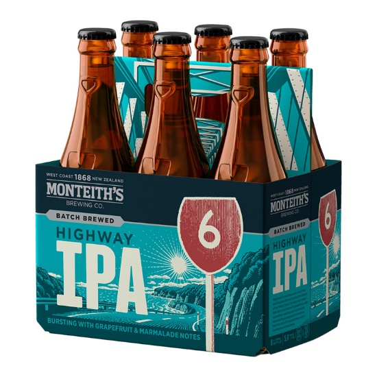 Picture of Monteith's Batch Brewed Highway IPA Bottles 6x330ml