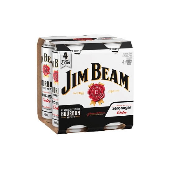 Picture of Jim Beam White & Zero Sugar Cola 4.8% Cans 4x440ml