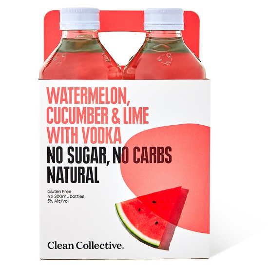 Picture of Clean Collective Watermelon, Cucumber & Lime 5% Bottles 4x300ml