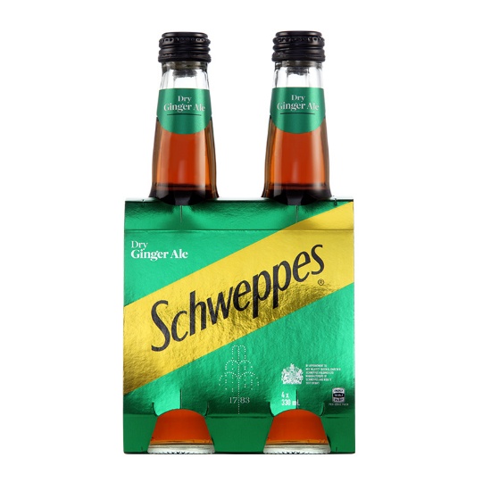 Picture of Schweppes Dry Ginger Ale Bottles 4x330ml