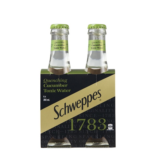 Picture of Schweppes 1783 Quenching Cucumber Tonic Bottles 4x200ml