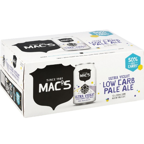 Picture of Mac's Ultra Violet Low Carb Pale Ale Cans 12x330ml
