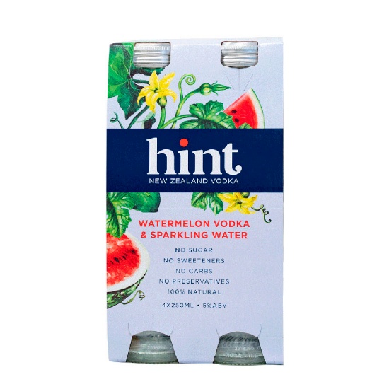 Picture of Hint Watermelon & Sparkling Water 5% Bottles 4x250ml