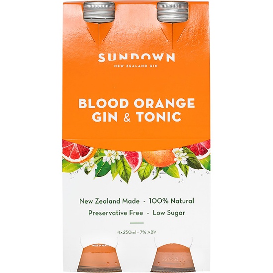 Picture of Sundown Blood Orange Gin & Tonic 7% Bottles 4x250ml