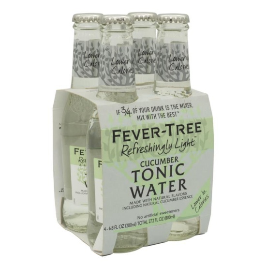 Picture of Fever-Tree Refreshingly Light Cucumber Tonic Water Bottles 4x200ml