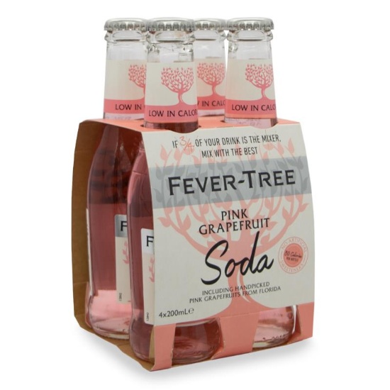 Picture of Fever-Tree Pink Grapefruit Soda Bottles 4x200ml