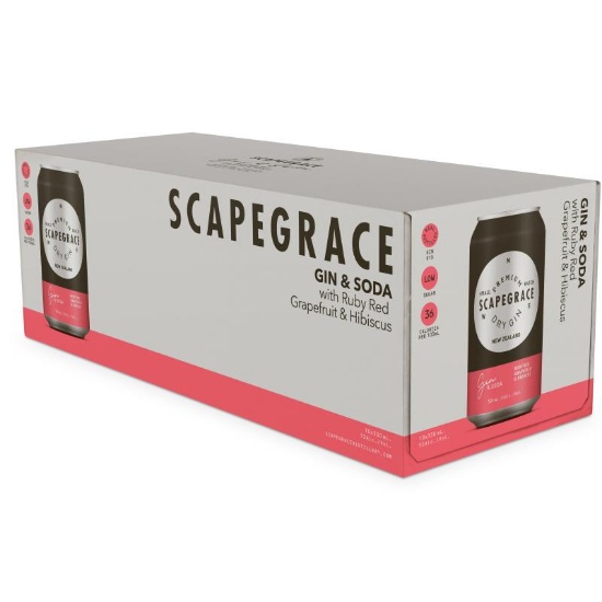 Picture of Scapegrace Gin & Soda Grapefruit & Hibiscus 5% Cans 10x330ml