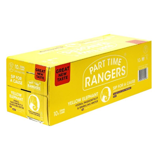 Picture of Part Time Rangers Yellow Elephant Vodka Passionfruit 4.5% Cans 10x330ml