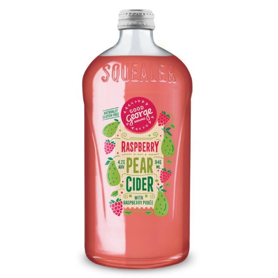 Picture of Good George Raspberry Pear Cider with Raspberry Purée Bottle 946ml