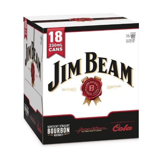 Picture of Jim Beam White & Cola 4.8% Cans 18x330ml
