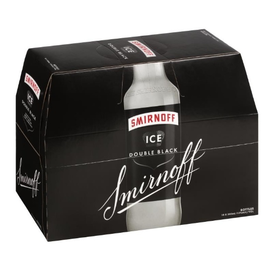 Picture of Smirnoff Ice Double Black 7% Bottles 10x300ml