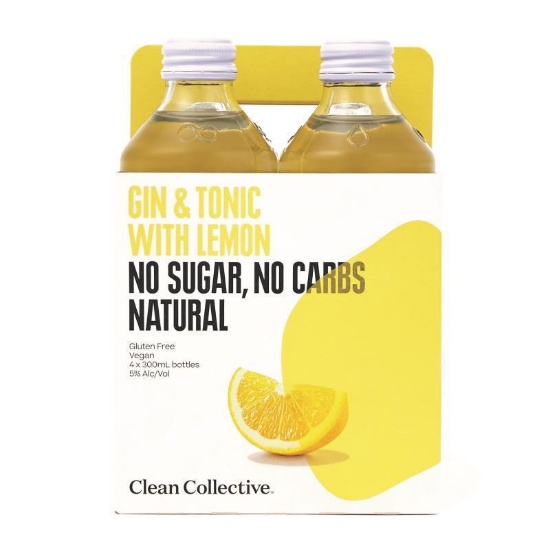 Picture of Clean Collective Gin & Tonic with Lemon 5% Bottles 4x300ml