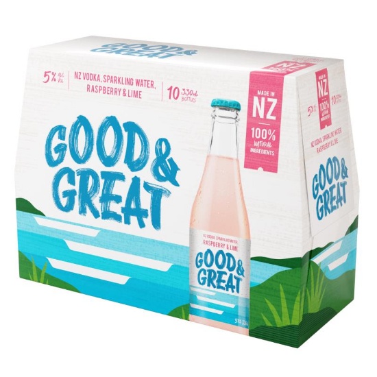 Picture of Good & Great Raspberry & Lime 5% Bottles 10x330ml