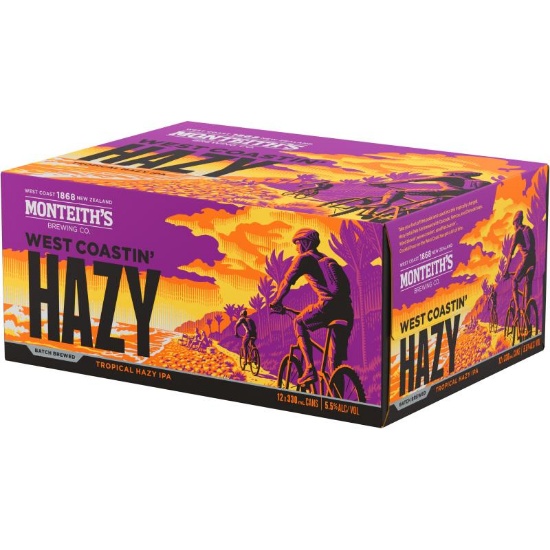 Picture of Monteith's Batch Brewed West Coastin' Hazy IPA Cans 12x330ml