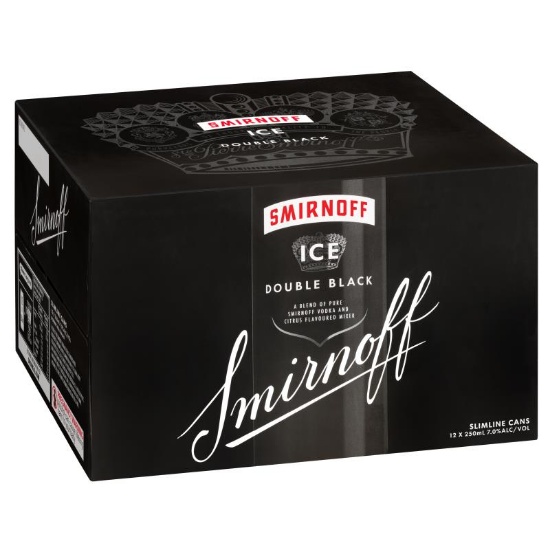 Picture of Smirnoff Ice Double Black 7% Cans 12x250ml
