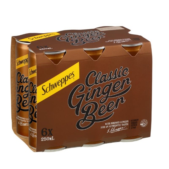 Picture of Schweppes Classic Ginger Beer Cans 6x250ml