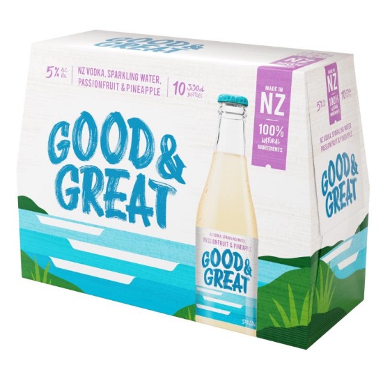 Picture of Good & Great Passionfruit & Pineapple 5% Bottles 10x330ml