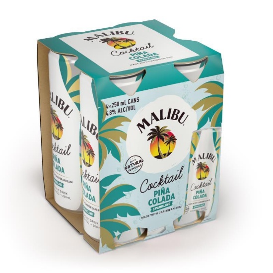 Picture of Malibu Cocktail Piña Colada 4.8% Cans 4x250ml