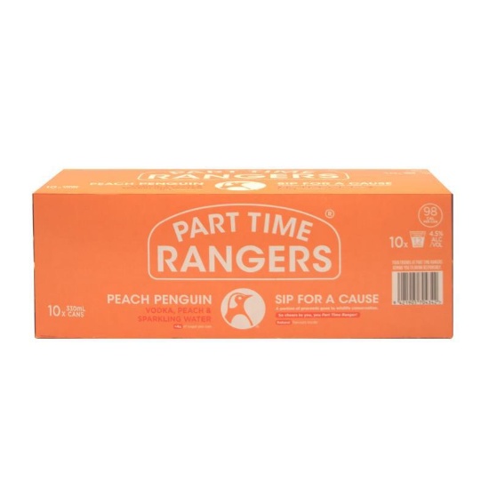 Picture of Part Time Rangers Peach Penguin Vodka Peach 4.5% Cans 10x330ml