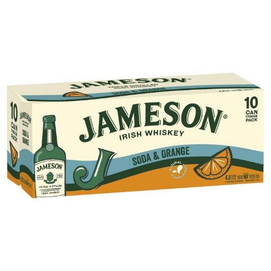 Picture of Jameson Soda & Orange 4.8% Cans 10x375ml