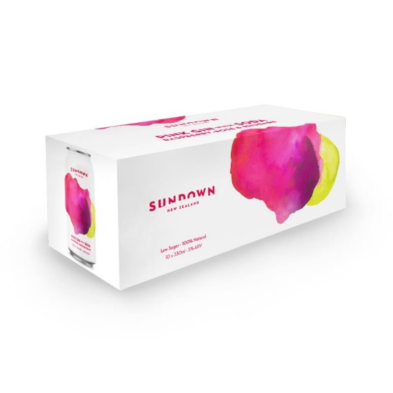 Picture of Sundown Pink Gin Raspberry, Rose & Rhubarb 5% Cans 10x330ml