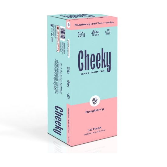 Picture of Cheeky Hard Iced Tea Raspberry 5% Cans 10x330ml