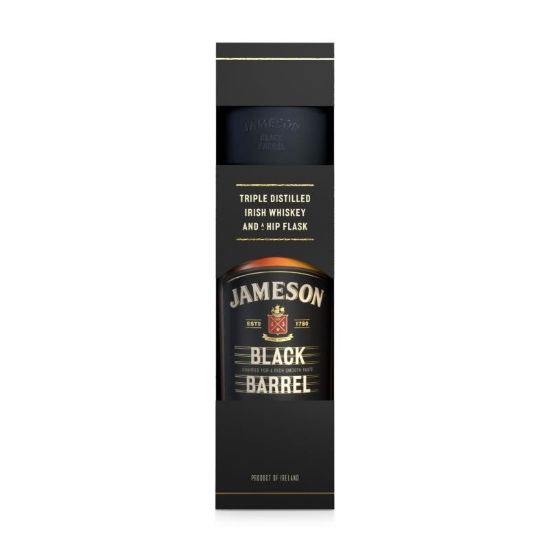 Picture of Jameson Black Barrel & Hip Flask Gift Box 700ml