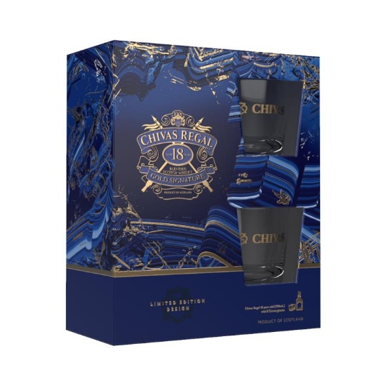 Picture of Chivas Regal 18YO Gold Signature & 2 Glass Gift Pack 700ml