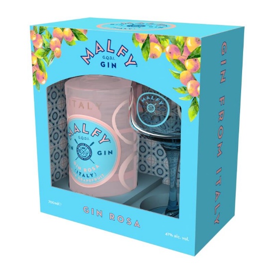 Picture of Malfy Rosa Sicilian Pink Grapefruit Gin & Copa Glass Gift Pack 700ml