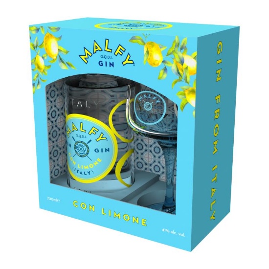 Picture of Malfy Con Limone Gin & Copa Glass Gift Pack 700ml