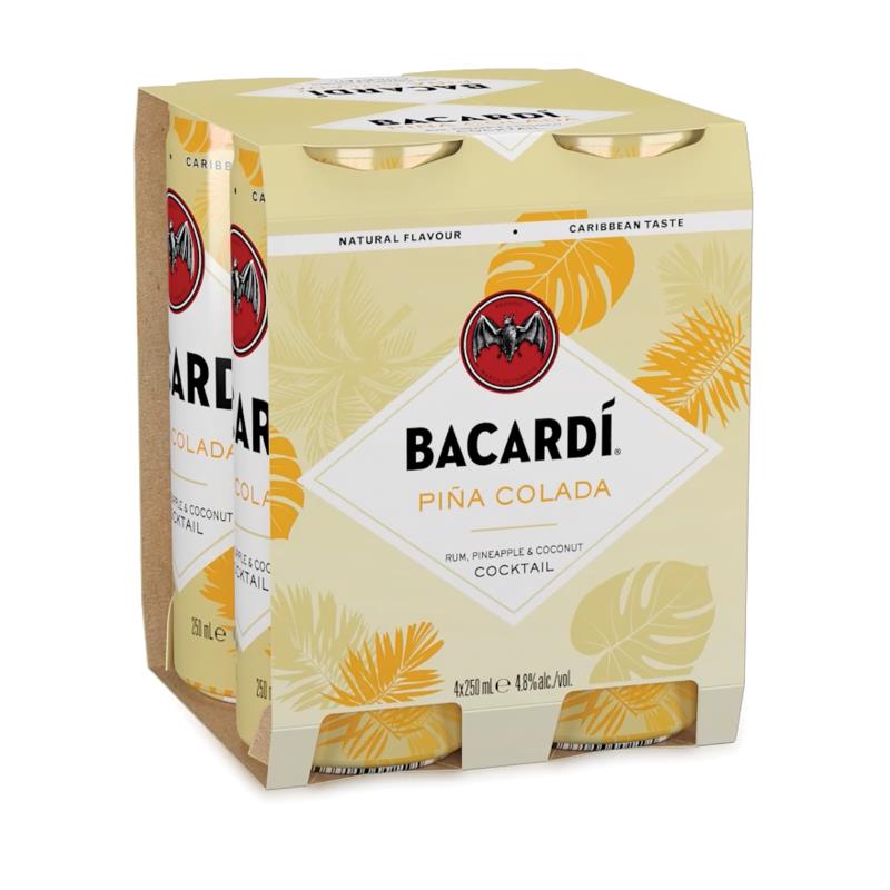 Liquor Bacardí Piña Colada 4.8% Cans 4x250ml