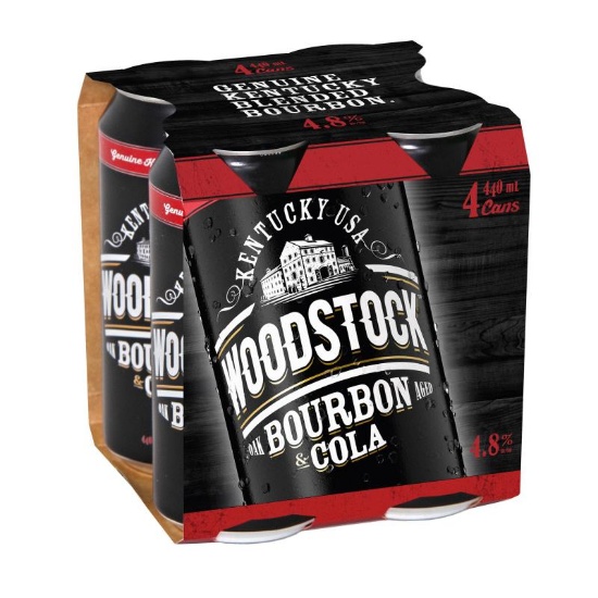 Picture of Woodstock & Cola 4.8% Cans 4x440ml