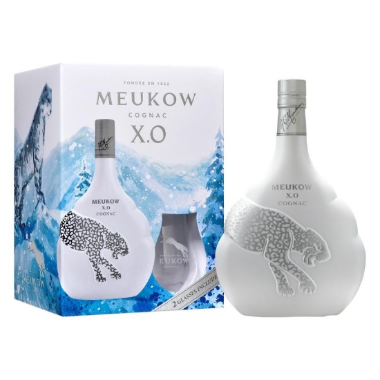 Picture of Meukow XO Cognac Ice Panther & 2 Glass Gift Pack 700ml