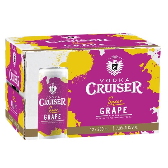 Picture of Cruiser Sour Grape 7% Cans 12x250ml