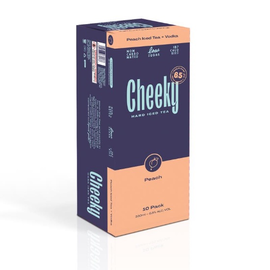 Picture of Cheeky Hard Iced Tea Peach 6.5% Cans 10x330ml