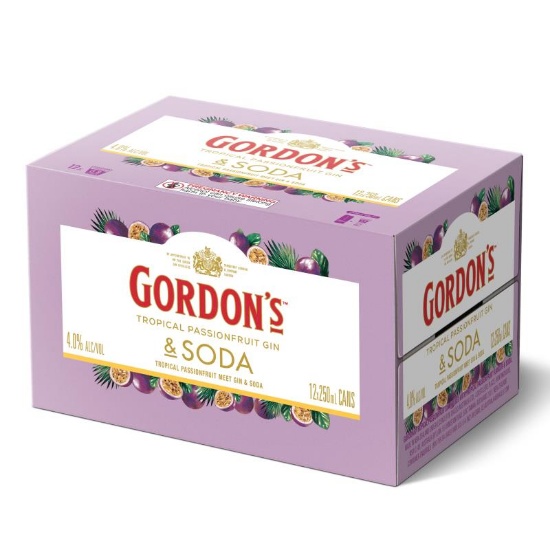 Picture of Gordon's Tropical Passionfruit Gin & Soda 4% Cans 12x250ml
