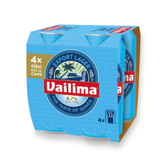 Picture of Vailima Export Lager 6.7% Cans 4x440ml