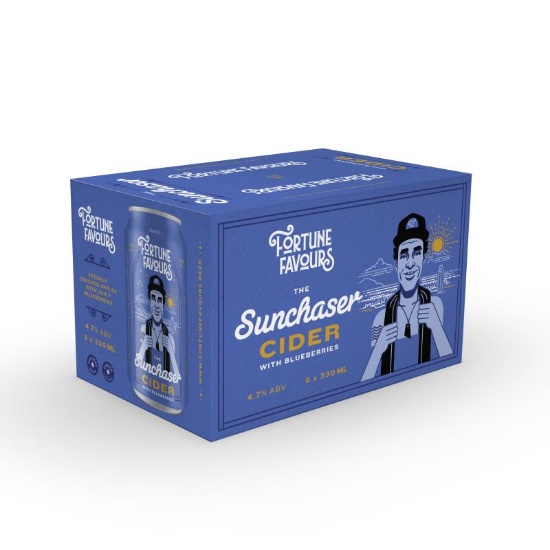 Picture of Fortune Favours The Sunchaser Cider with Blueberries Cans 6x330ml